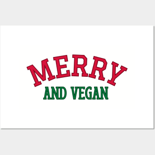 Merry and Vegan Christmas - Retro Vegetarian Xmas Posters and Art